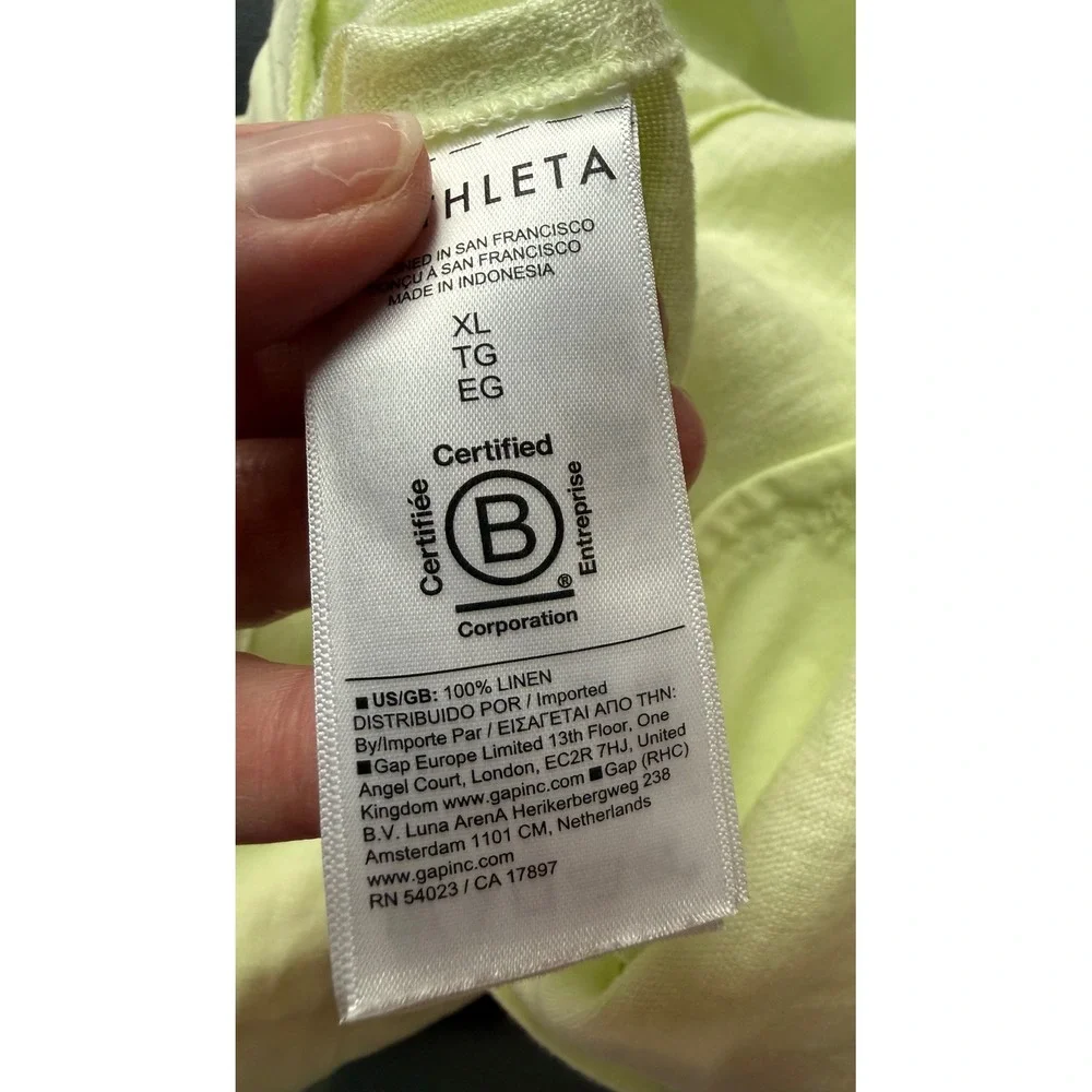 Athleta Womens XL Retreat Linen Shorts Mint Green Breathable Drawstring NEW